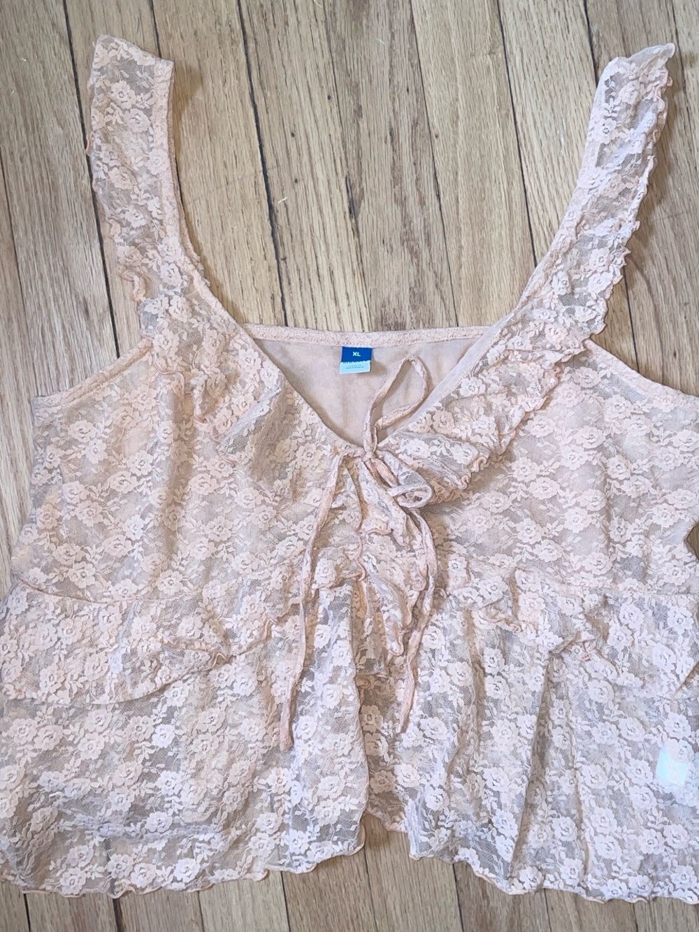 Old Navy Peach Lace Tie-Front Cami